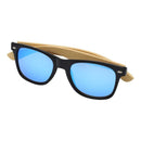 Blue-Natural - Pack Shot - Floso Unisex Adult Hue Bamboo Sunglasses