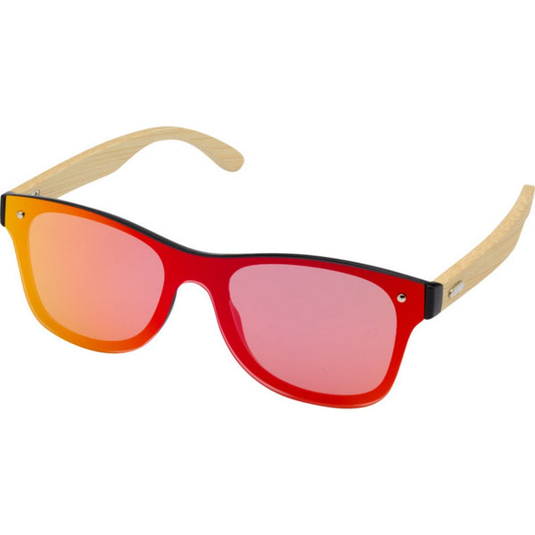 Yellow - Pack Shot - Floso Unisex Adult Tan Bamboo Sunglasses