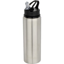 Grey - Front - Floso Fitz Recycled Stainless Steel Single Wall 800ml Water Bottle