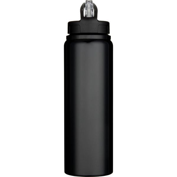 Solid Black - Back - Floso Fitz Recycled Stainless Steel Single Wall 800ml Water Bottle