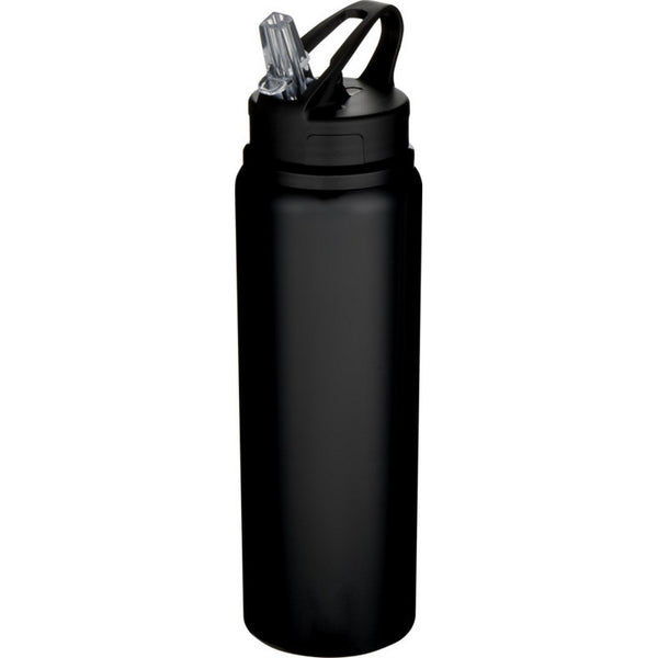 Solid Black - Front - Floso Fitz Recycled Stainless Steel Single Wall 800ml Water Bottle