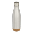 Matted Silver - Back - Floso Cove Cork Double Wall 500ml Insulated Water Bottle