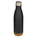 Solid Black - Front - Floso Cove Cork Double Wall 500ml Insulated Water Bottle