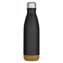 Solid Black - Back - Floso Cove Cork Double Wall 500ml Insulated Water Bottle