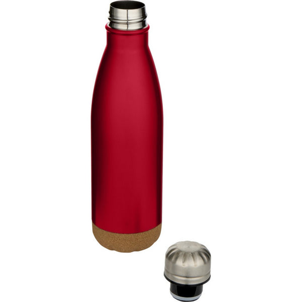 Red - Side - Floso Cove Cork Double Wall 500ml Insulated Water Bottle