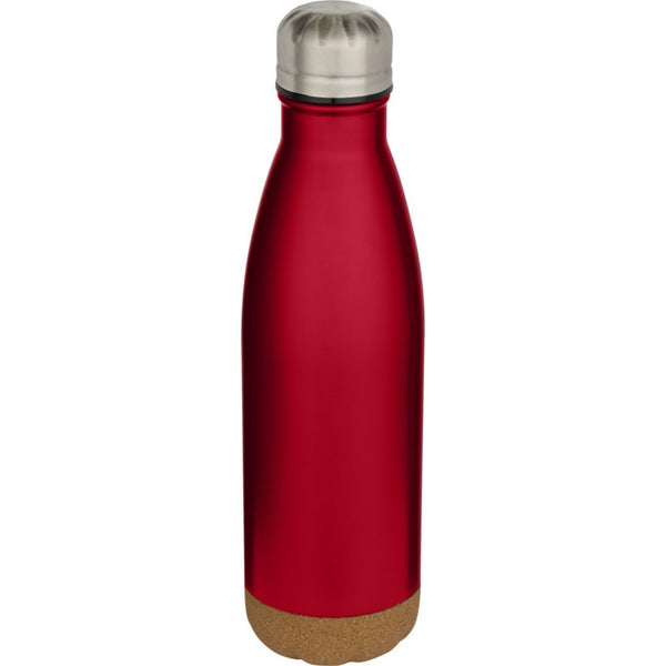 Red - Front - Floso Cove Cork Double Wall 500ml Insulated Water Bottle