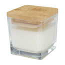 White - Back - Floso Ambra Warm Vanilla Square Bamboo Lid Scented Candle