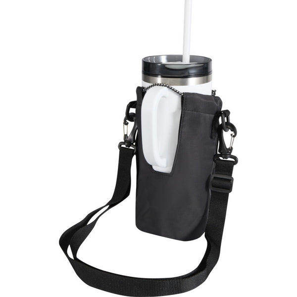 Solid Black - Pack Shot - Floso Recycled Polyester 2L Bottle Bag