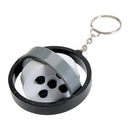 Solid Black - Side - Floso Spinx Gyroscope Recycled Plastic Fidget Keyring