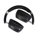 Solid Black - Back - Floso Hoggar Foldable Recycled Plastic Over Ear Headphones