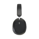 Solid Black - Side - Floso Hoggar Foldable Recycled Plastic Over Ear Headphones