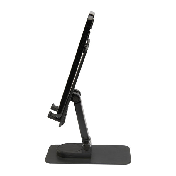 Solid Black - Back - Floso Alhena Recycled Plastic Foldable Mobile Phone Stand