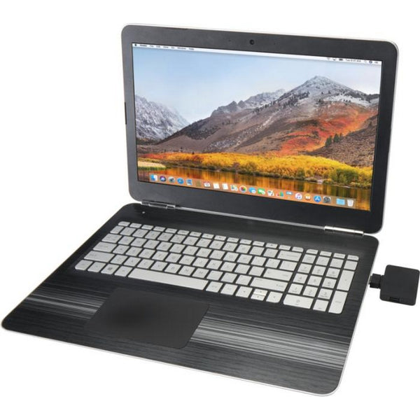 Solid Black - Back - Floso Gaia Recycled Plastic USB Hub