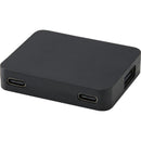 Solid Black - Front - Floso Gaia Recycled Plastic USB Hub