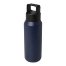 Navy - Front - Floso Astra Recycled Stainless Steel 600ml Insulated Water Bottle
