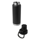 Solid Black - Back - Floso Fortis Recycled Stainless Steel 700ml Insulated Water Bottle