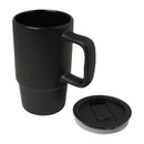 Solid Black - Back - Floso Carter Ceramic 450ml Travel Mug