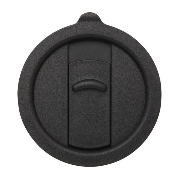Solid Black - Side - Floso Carter Ceramic 450ml Travel Mug