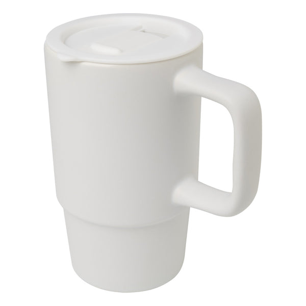 White - Front - Floso Carter Ceramic 450ml Travel Mug