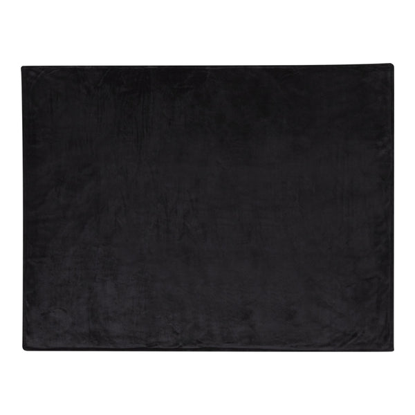 Solid Black - Side - Floso Ashen Sherpa Recycled Blanket