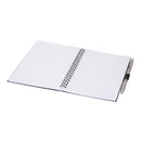 Solid Black - Side - Floso Niove Soft Cover Recycled Plastic Notebook & Pen Set