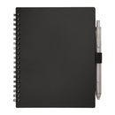 Solid Black - Lifestyle - Floso Niove Soft Cover Recycled Plastic Notebook & Pen Set