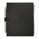 Solid Black - Back - Floso Niove Soft Cover Recycled Plastic Notebook & Pen Set
