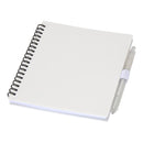 White - Front - Floso Niove Soft Cover Recycled Plastic Notebook & Pen Set
