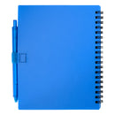 Blue - Back - Floso Niove Soft Cover Recycled Plastic Notebook & Pen Set