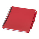 Red - Front - Floso Niove Soft Cover Recycled Plastic Notebook & Pen Set