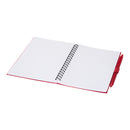Red - Side - Floso Niove Soft Cover Recycled Plastic Notebook & Pen Set