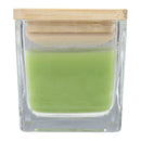 Oasis Green - Back - Floso Ambra Glass Bamboo Lid Scented Candle