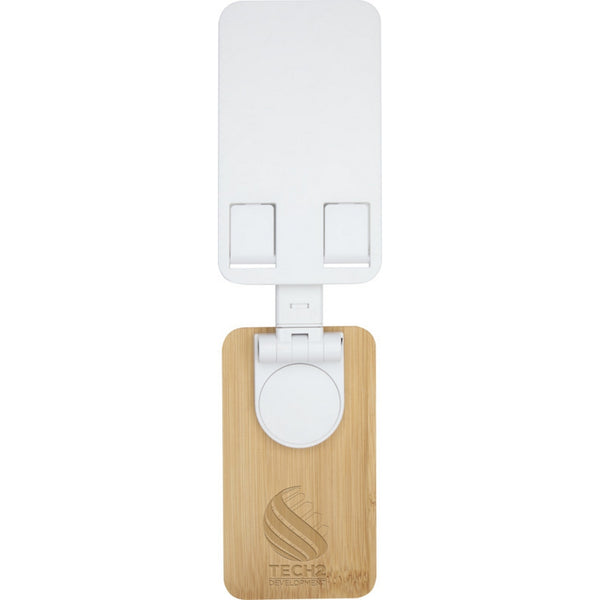 White - Lifestyle - Floso Alfirk Bamboo Foldable Mobile Phone Stand