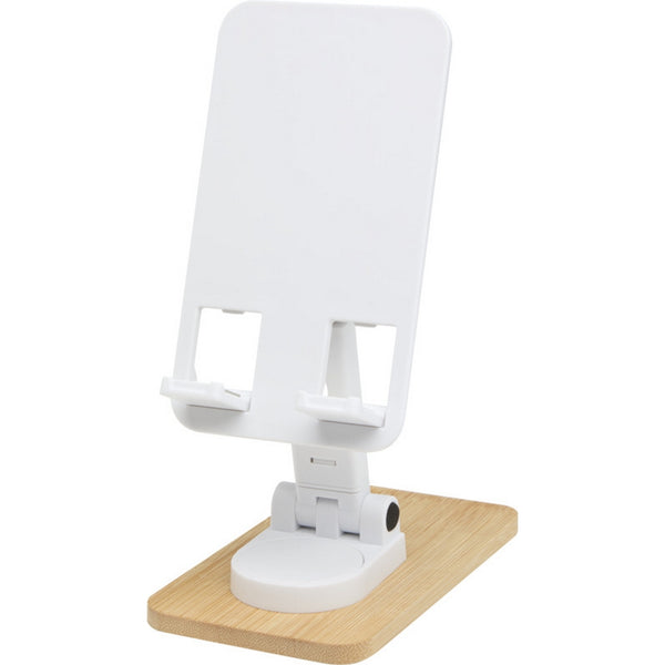 White - Front - Floso Alfirk Bamboo Foldable Mobile Phone Stand