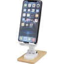 White - Side - Floso Alfirk Bamboo Foldable Mobile Phone Stand