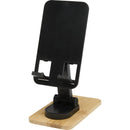Solid Black - Front - Floso Alfirk Bamboo Foldable Mobile Phone Stand