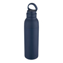 Navy - Back - Floso Recycled Stainless Steel Double Wall 650ml Water Bottle