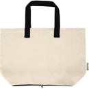 Natural-Black - Front - Floso Sierra Recycled Cotton Foldable 7L Tote Bag