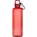 Red - Front - Floso Oregon Recycled Plastic Carabiner Clip 750ml Water Bottle