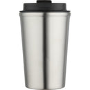Matted Silver - Back - Floso Newport Stainless Steel Double Wall 350ml Tumbler