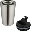 Matted Silver - Side - Floso Newport Stainless Steel Double Wall 350ml Tumbler