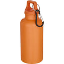 Orange - Back - Floso Oregon Solid Recycled Plastic Carabiner Clip 400ml Water Bottle