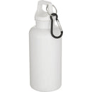 White - Back - Floso Oregon Solid Recycled Plastic Carabiner Clip 400ml Water Bottle