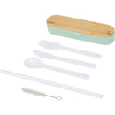 Mint Green - Front - Floso Bamboo Lid Plain Cutlery Set