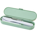 Mint Green - Pack Shot - Floso Bamboo Lid Plain Cutlery Set