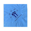 Blue - Front - Floso Paper Happy Birthday Napkins (Pack of 15)