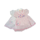 Pink-White - Front - Floso Baby Girls Floral Dress (Pack of 2)