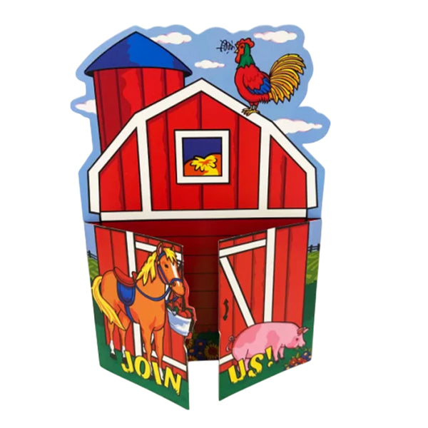 Multicoloured - Front - Floso Farm Animals Happy Birthday Invitations (Pack of 8)