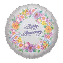 Grey-Multicoloured - Front - Floso Flower Wreath Anniversary Foil Balloon