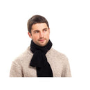 Black - Back - FLOSO Mens Plain Thermal Polar Fleece Winter-Ski Scarf